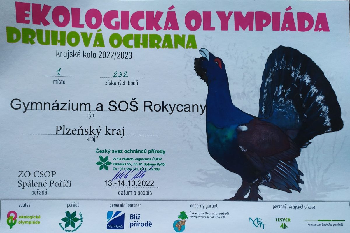 Krajské kolo Ekologické olympiády